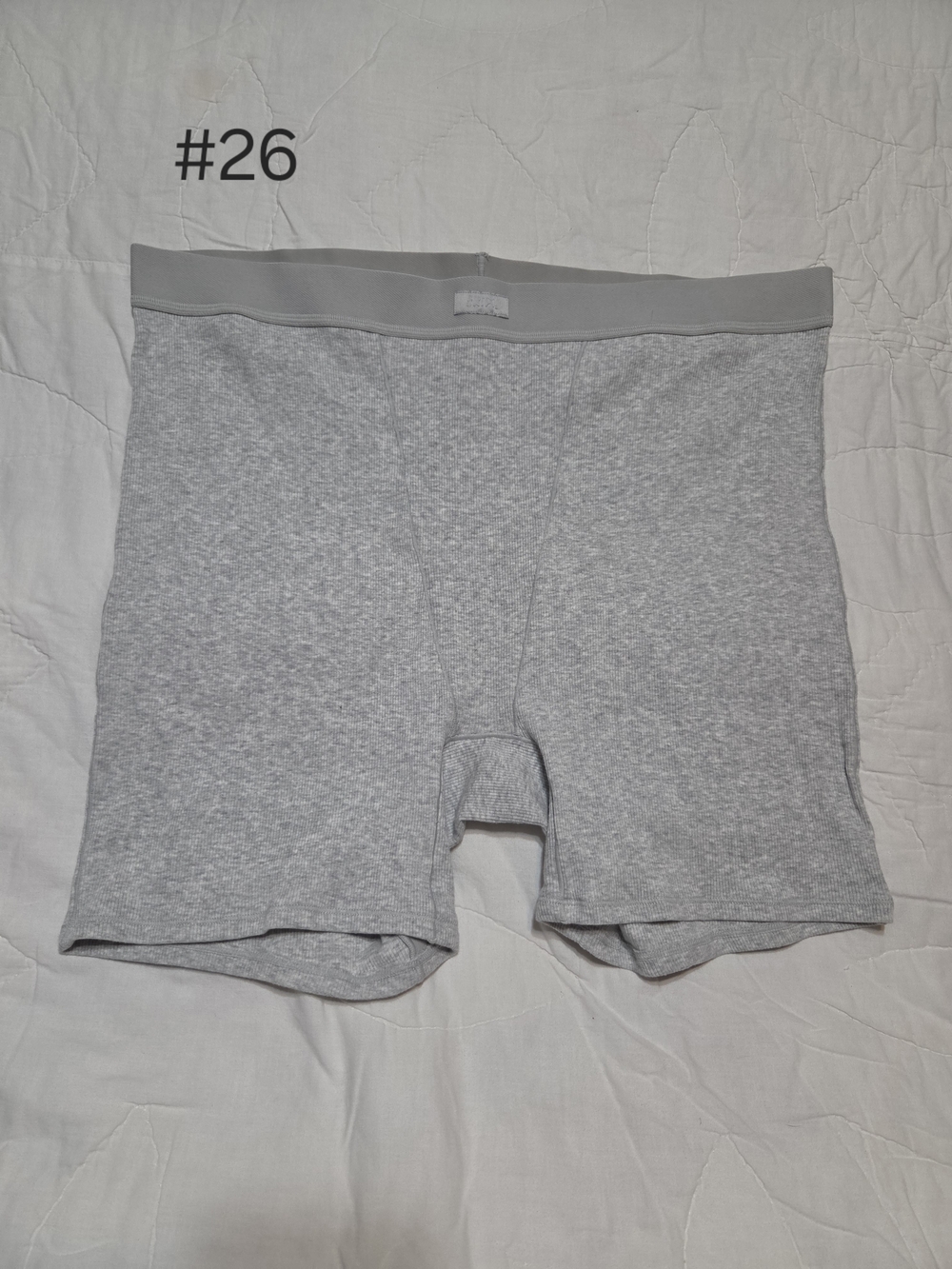 NWT SKIMS Men's Classic Cotton Rib 5" Boxer Brief — Light Heather Grey
